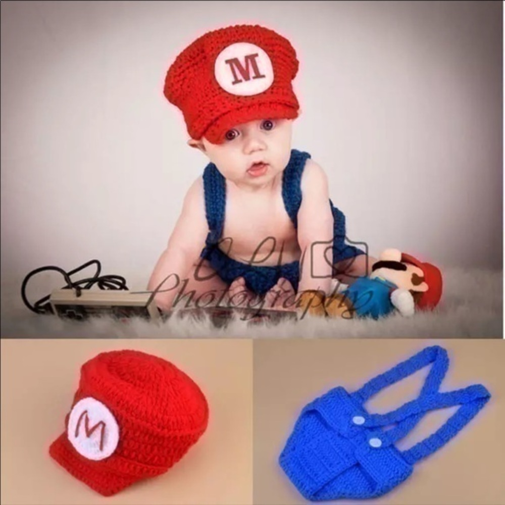 Mario brothers newborn photo prop